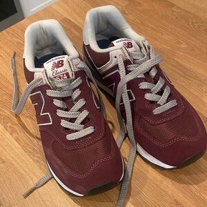 New Balance 574 Maroon and Gray Sneakers 8.5 B
